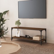 vidaXL TV skrinka hnedý dub 100x33x41 cm spracované drevo a oceľ - cena, porovnanie