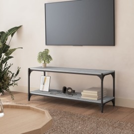 vidaXL TV skrinka sivý dub sonoma 100x33x41 cm spracované drevo a oceľ