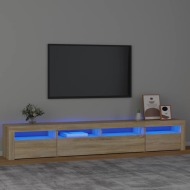 vidaXL TV skrinka s LED svetlami dub sonoma 240 x 35 x 40 cm - cena, porovnanie