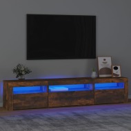 vidaXL TV skrinka s LED svetlami dymový dub 195x35x40 cm - cena, porovnanie