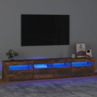 vidaXL TV skrinka s LED svetlami dymový dub 210x35x40 cm - cena, porovnanie