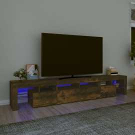 vidaXL TV skrinka s LED svetlami dymový dub 230x36,5x40 cm