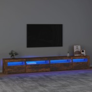 vidaXL TV skrinka s LED svetlami dymový dub 270x35x40 cm - cena, porovnanie