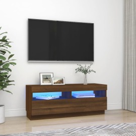 vidaXL TV skrinka s LED svetlami hnedý dub 100x35x40 cm