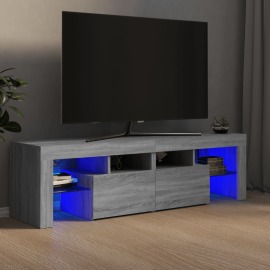 vidaXL TV skrinka s LED svetlami sivá sonoma 140 x 36,5 x 40 cm