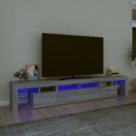 vidaXL TV skrinka s LED svetlami sivá sonoma 230x35x40 cm