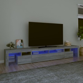 vidaXL TV skrinka s LED svetlami sivá sonoma 260x35x40 cm