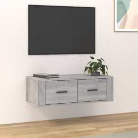 vidaXL Závesná TV skrinka sivý dub sonoma 80x36x25 cm spracované drevo