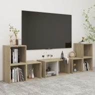 vidaXL 6-dielna súprava TV skriniek biela a dub sonoma drevotrieska - cena, porovnanie