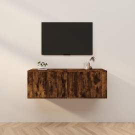 vidaXL Nástenné TV skrinky 2 ks dymový dub 57x34,5x40 cm