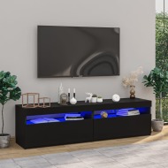 vidaXL TV skrinky 2 ks s LED svetlami lesklé čierne 75x35x40 cm - cena, porovnanie