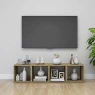 vidaXL TV skrinky 4 ks biele a sonoma dub 37x35x37 cm drevotrieska - cena, porovnanie