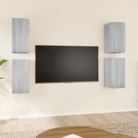 vidaXL TV skrinky 4 ks sivé sonoma 30,5x30x60 cm spracované drevo