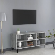 vidaXL TV stolík s kovovými nohami sivý sonoma 103,5x30x50 cm - cena, porovnanie