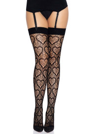 Leg Avenue Heart Net Thigh Highs