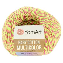 YarnArt Baby Cotton Multicolor 5215 ružovo zelená 50g 165m