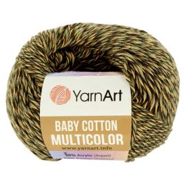 YarnArt Baby Cotton Multicolor 5219 zeleno hnedá 50g 165m