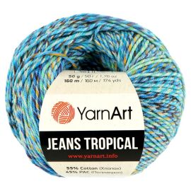 YarnArt Jeans Tropical modro žltá 50 g, 160 m 614