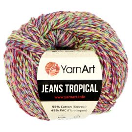 YarnArt Jeans Tropical zeleno bordová 50 g, 160 m 621