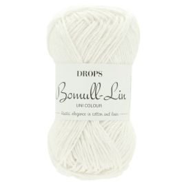 Drops Bomull Lin 01 biela 50g 85m