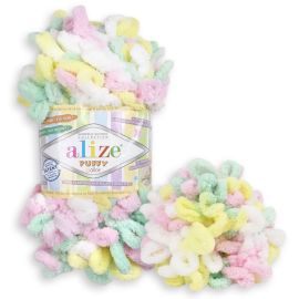 Alizé Priadza Puffy Color 5862 mix pastelových farieb (ružová, zelená, žltá, biela) 5862 100 g 9 m