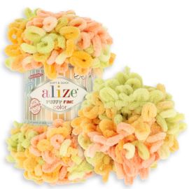 Alizé Puffy Fine Color 6313 oranžovo zelená 100g 14m