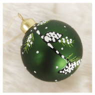 Vianočná guľa ručne maľovaná zelená - cena, porovnanie