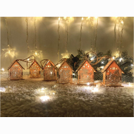 Vianočná LED drevená chalúpka 5,8x4,5 cm - cena, porovnanie