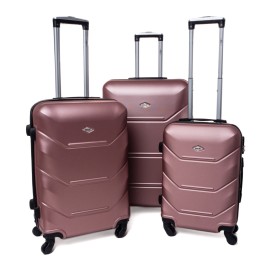 Rogal Ružová sada 3 luxusných škrupinových kufrov "Luxury" M, L, XL