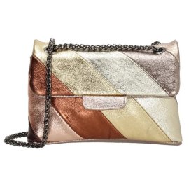 Charm London Zlatá luxusná kožená crossbody kabelka „Trinity“