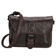 Genicci Tmavohnedá kožená crossbody kabelka s príveskom „Alex“ - cena, porovnanie