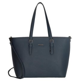 Charm London Tmavomodrá veľká shopper kabelka na rameno „Misty“