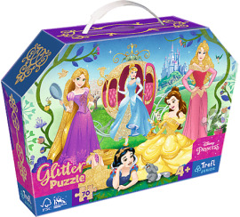 Trefl Puzzle 70 glitter v kufríku - Princezné Disney