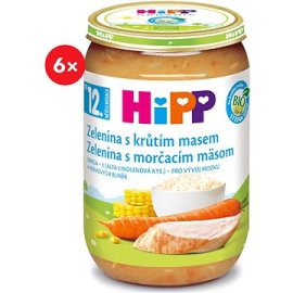 Hipp BIO Zelenina s morčacím mäsom 6x220g