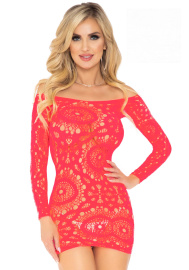 Leg Avenue Lace Long Sleeved Mini Dress