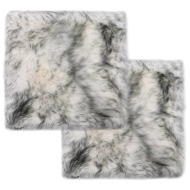 vidaXL Podsedáky na stoličky 2 ks sivo-biele 40 x 40 cm pravá ovčia kožušina - cena, porovnanie