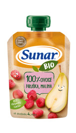 Hero SUNAR BIO ovocná kapsička hruška, malina 100g