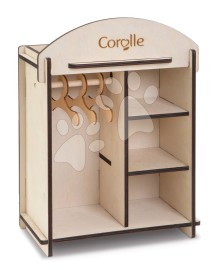 Corolle Šatníková skriňa Wooden Dressing Room pre 30-36cm bábiku a 3 vešiaky