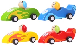 Bigjigs Toys Farebné drevené závodné auto 1ks