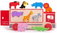 Bigjigs Toys Drevené auto so zvieratkami safari - cena, porovnanie