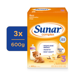 Hero Sunar Complex 3 Mlieko batoľacie vanilka 3x600g