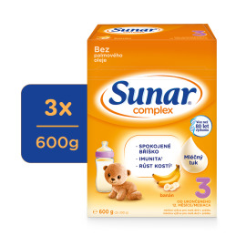 Hero Sunar Complex 3 Mlieko batoľacie banán 3x600g