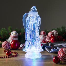MagicHome Dekorácia Vianoce, Anjel, LED, meniaca farby, s plávajúcimi trblietkami, PE, 10x25