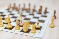 Drevená šachová súprava KLASIK s rolovacou šachovnicou hnedou - cena, porovnanie
