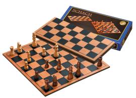 Malý drevený skladací šach