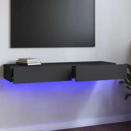 vidaXL TV skrinka s LED svetlami sivá 120x35x15,5 cm