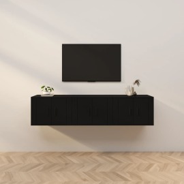 vidaXL Nástenné TV skrinky 3 ks čierne 57x34,5x40 cm