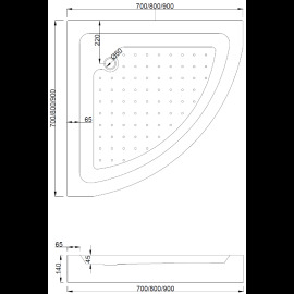 Mexen Rio sprchový kút 80x80cm 863-080-080-01-30-4710