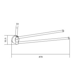 Mexen Remo dvojitý otočný háčik na ručník 70507255-60