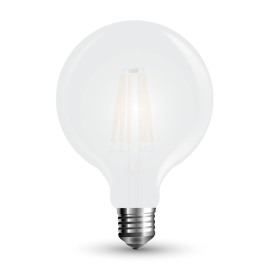 V-Tac LED žiarovka E27 G125 7W teplá biela filament frost